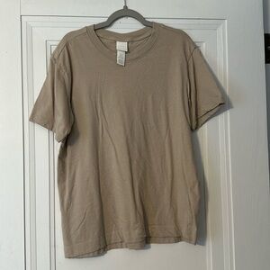 tan 100% cotton basic tee - NWOT